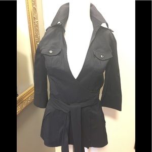 Diane Von Furstenberg Navy Wrap Top Like New